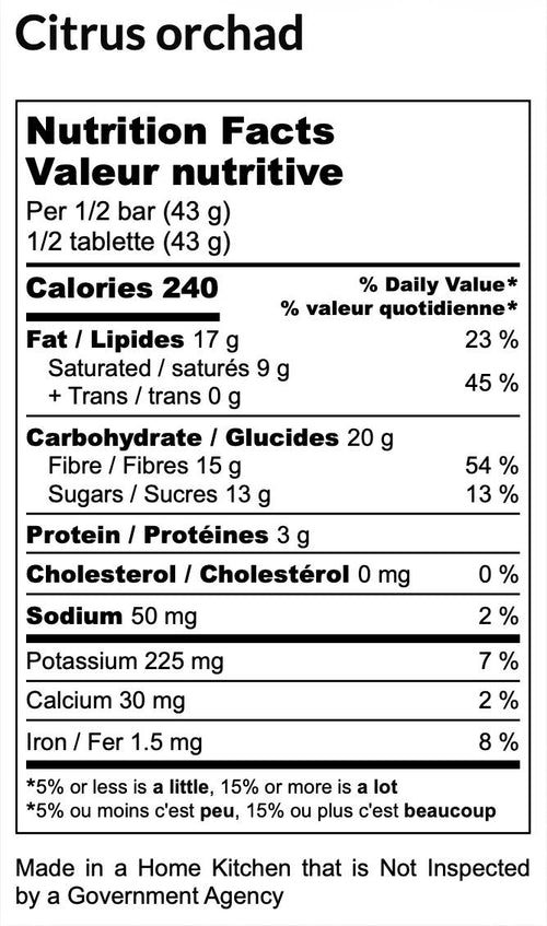 Citrus Orchad Chocolate Bar